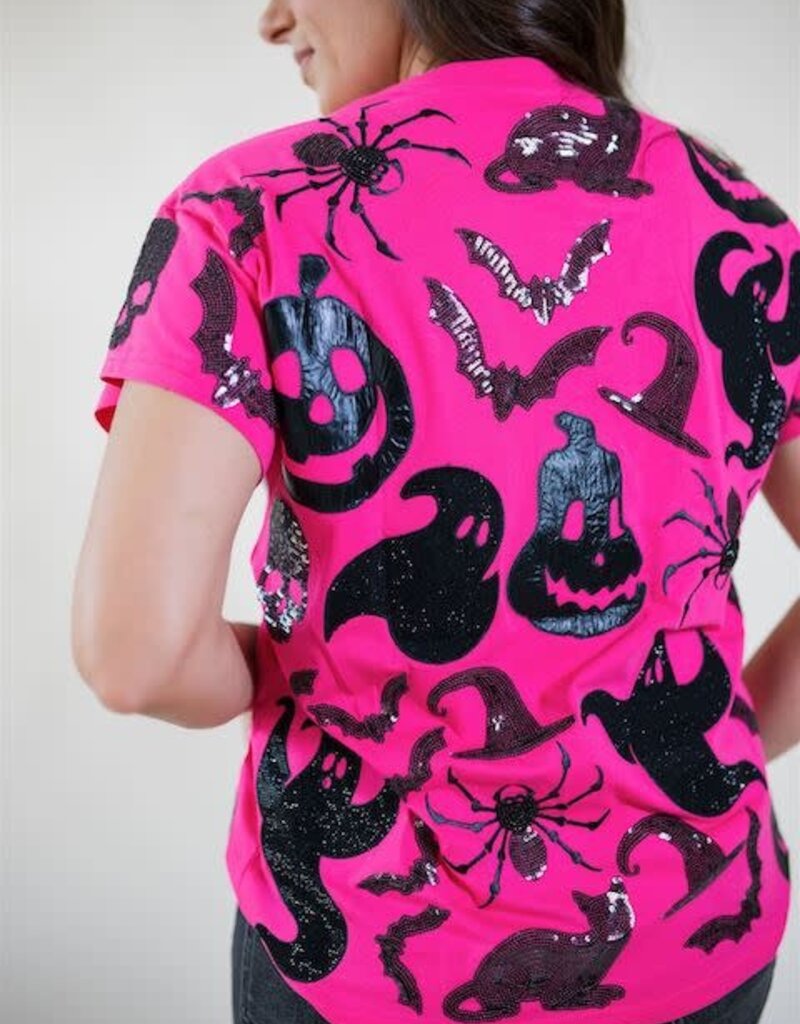 Queen of Sparkles Hot Pink & Black Halloween Icon Tee