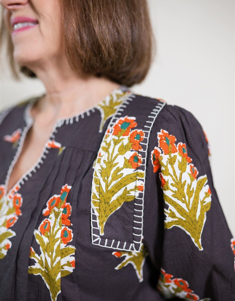 Fall Avenue Floral Blouse