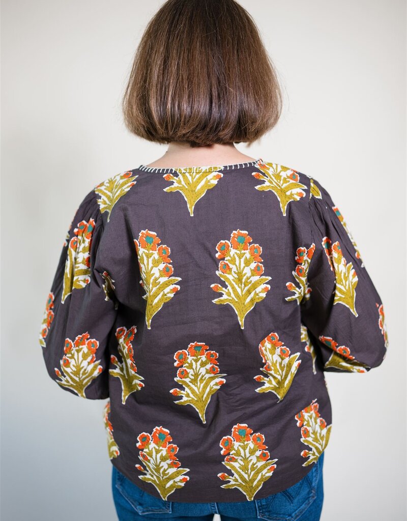 Fall Avenue Floral Blouse
