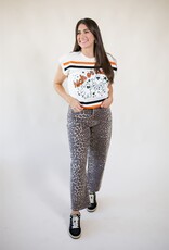 Queen of Sparkles White, Black, & Orange Stripe Trick or Treat Top