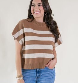 Neutral Stripe Sweater Top