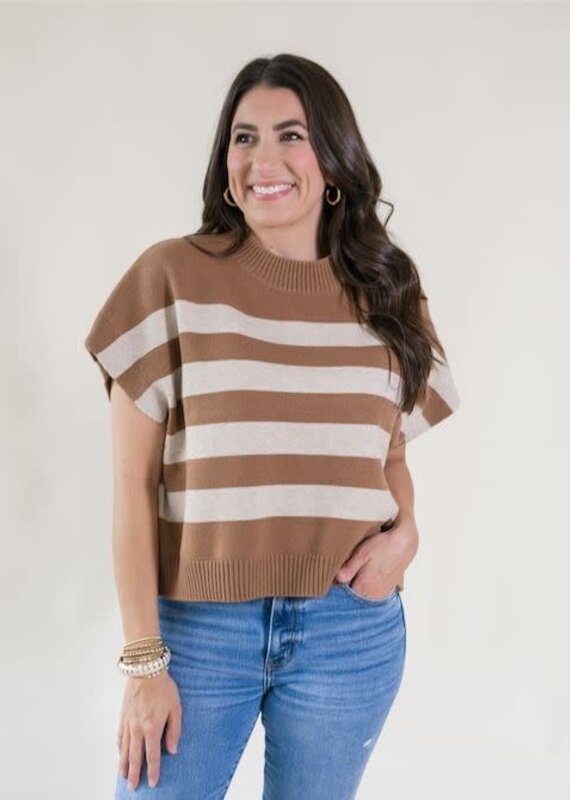 Neutral Stripe Sweater Top