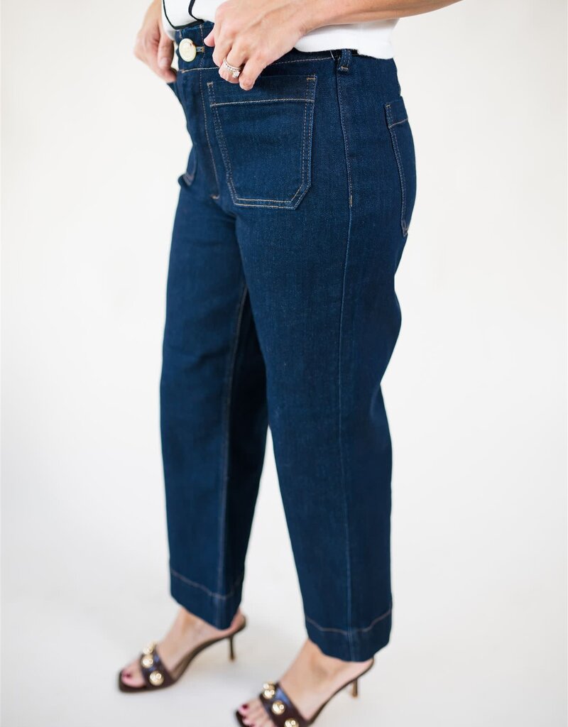 Velvet Heart Alyx Cropped Wide Leg Dark Indigo