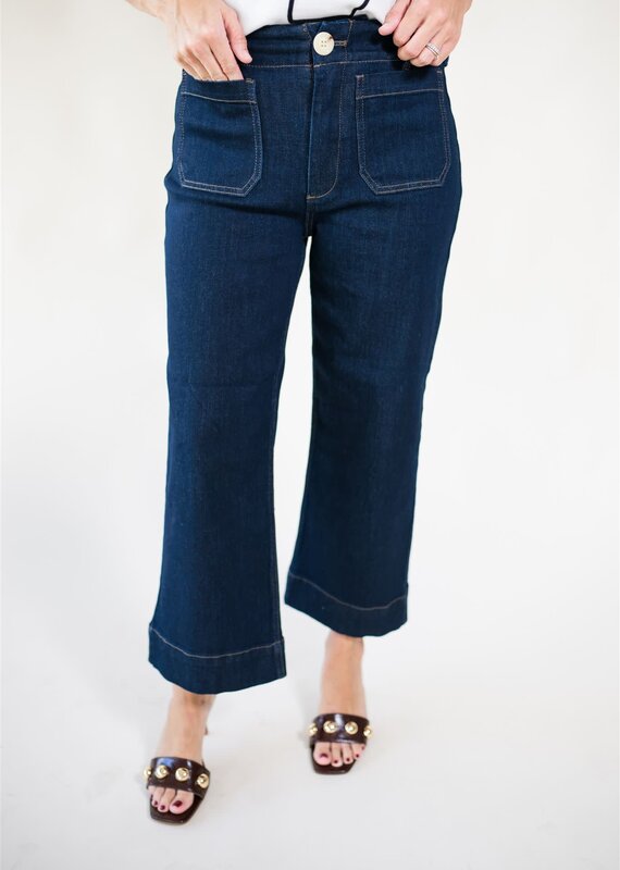 Velvet Heart Alyx Cropped Wide Leg Dark Indigo