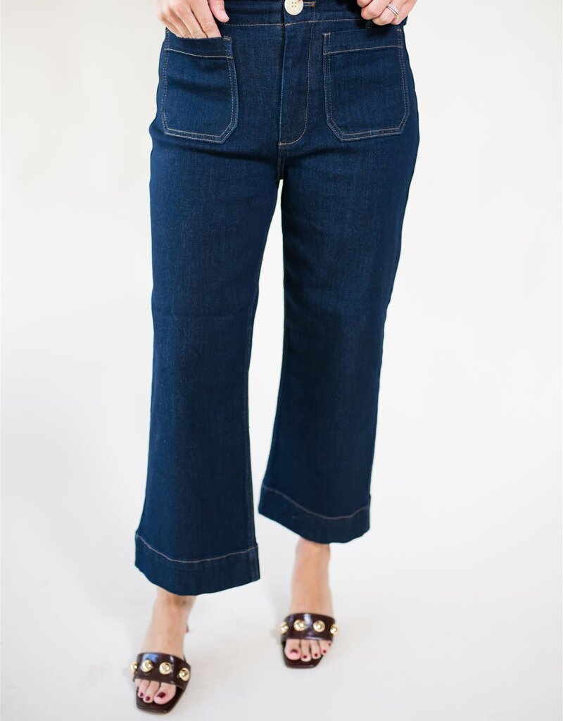 Velvet Heart Alyx Cropped Wide Leg Dark Indigo