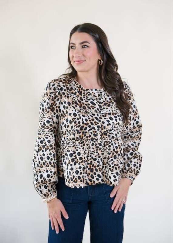Velvet Heart Perrie Leopard Tie Front Blouse
