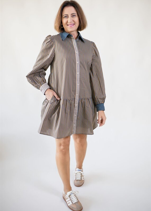 Holland Striped Shirt Dress