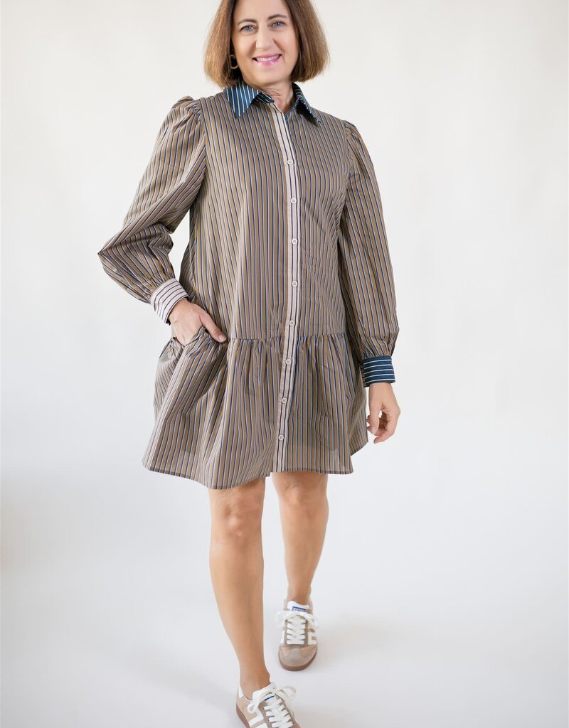 Holland Striped Shirt Dress