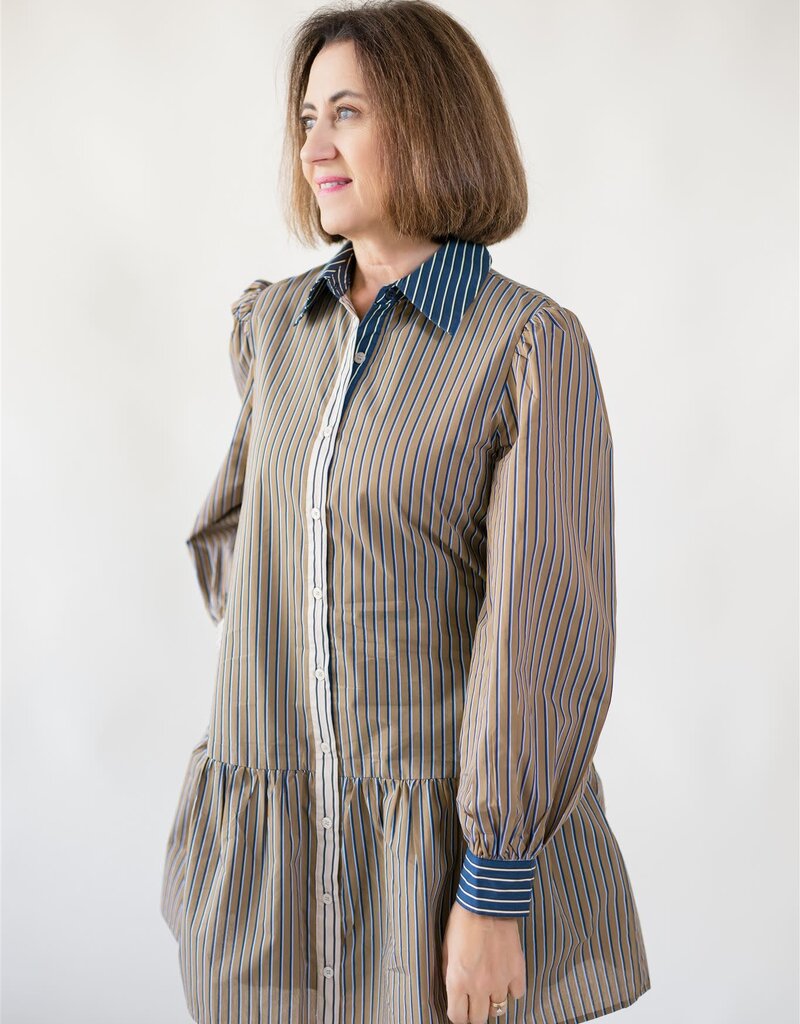 Holland Striped Shirt Dress
