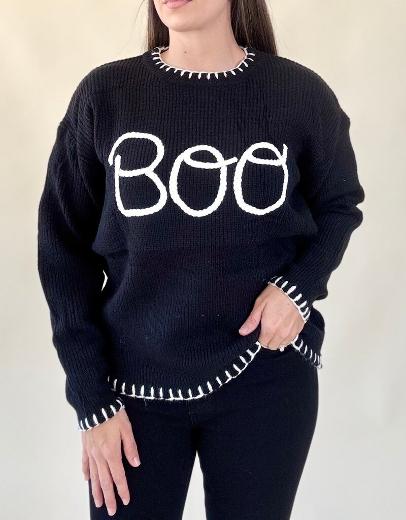 Hey Boo Sweater Black