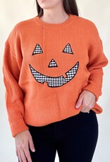 Pumpkin Face Patchwork Sweater