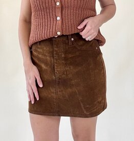 Daze Stash Mini Skirt Cognac