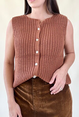 Brick Button Front Sweater Vest