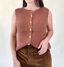 Brick Button Front Sweater Vest