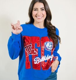 Queen of Sparkles Licensed LA Tech Metallic Word w/Icons Sweatshirt