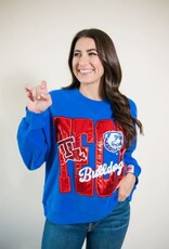 Queen of Sparkles Licensed LA Tech Metallic Word w/Icons Sweatshirt