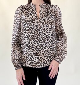 Golden Leopard V-Neck Blouse