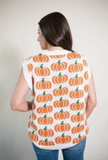 Pumpkin Print Sweater Top