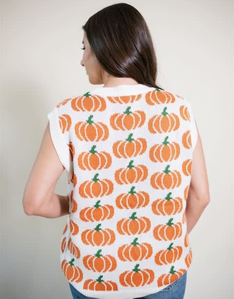 Pumpkin Print Sweater Top
