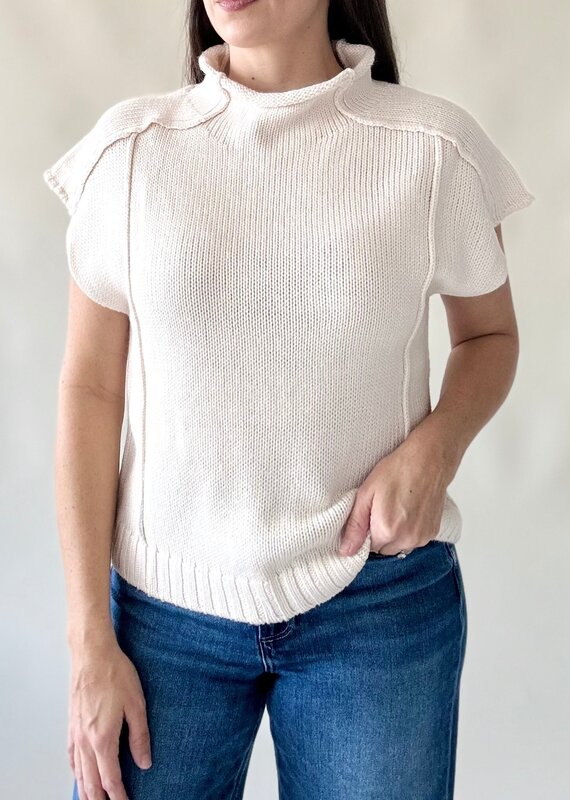Signature Cap Sleeve Sweater Off White
