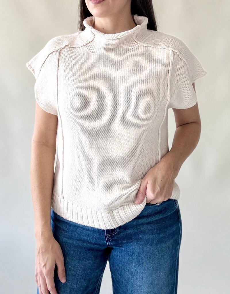 Signature Cap Sleeve Sweater Off White