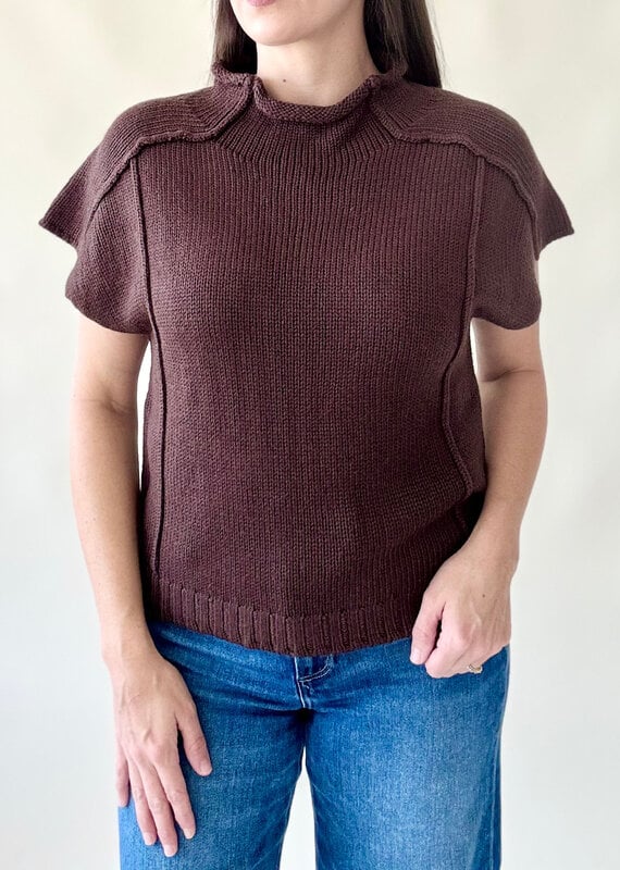 Signature Cap Sleeve Sweater Cocoa