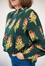Harvest Blooms Printed Top Green