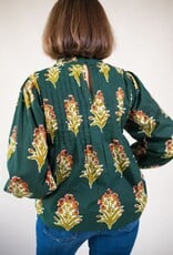 Harvest Blooms Printed Top Green