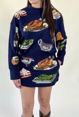 Queen of Sparkles Navy Queen of Turkey Mock Neck Dress