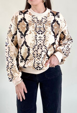 Queen of Sparkles Natural & Black Python Print Sweatshirt