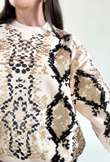 Queen of Sparkles Natural & Black Python Print Sweatshirt