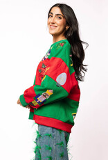 Queen of Sparkles Green & Red Checkered Christmas Icons Sweatshirt