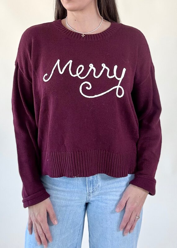 Z Supply Sienna Merry Sweater Merlot