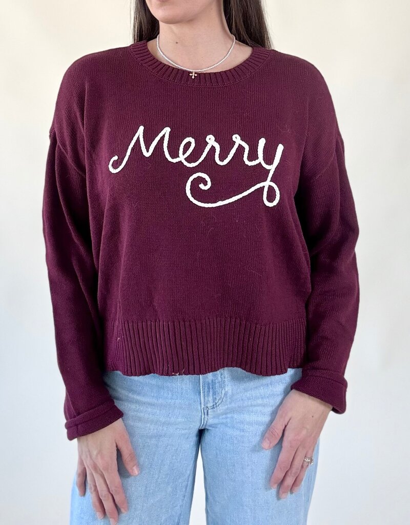 Z Supply Sienna Merry Sweater Merlot