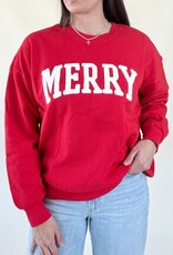 Z Supply Very Merry Sweatshirt Festive Red