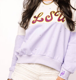 Queen of Sparkles Licensed LSU Pastel Two Toned Sweatshirt