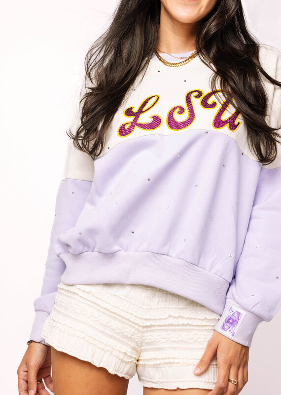 Queen of Sparkles Licensed LSU Pastel Two Toned Sweatshirt