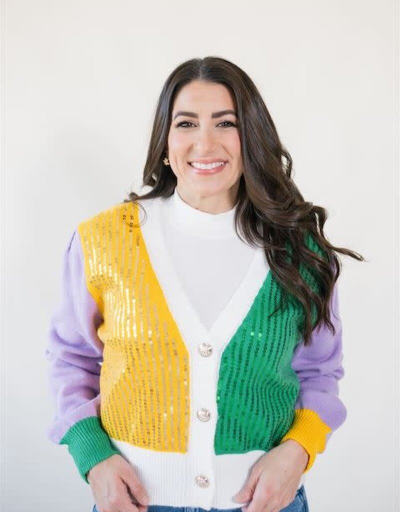 Queen of the Krewe Sequin Cardigan