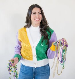 Queen of the Krewe Sequin Cardigan