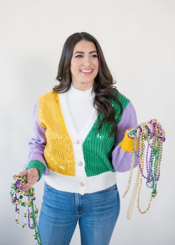 Queen of the Krewe Sequin Cardigan