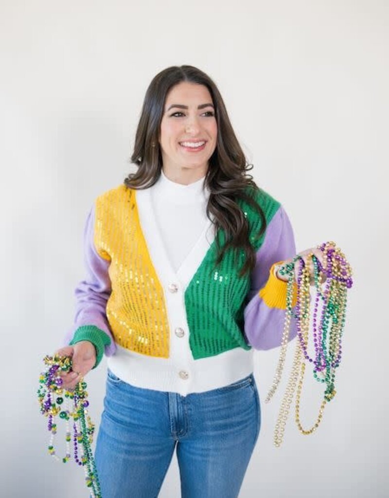 Queen of the Krewe Sequin Cardigan