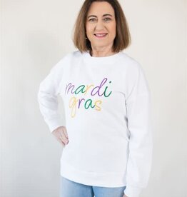 Mardi Gras Side Bow Sweatshirt