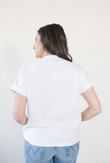 Mardi Gras Mask Sequin Cuff Sleeve Tee