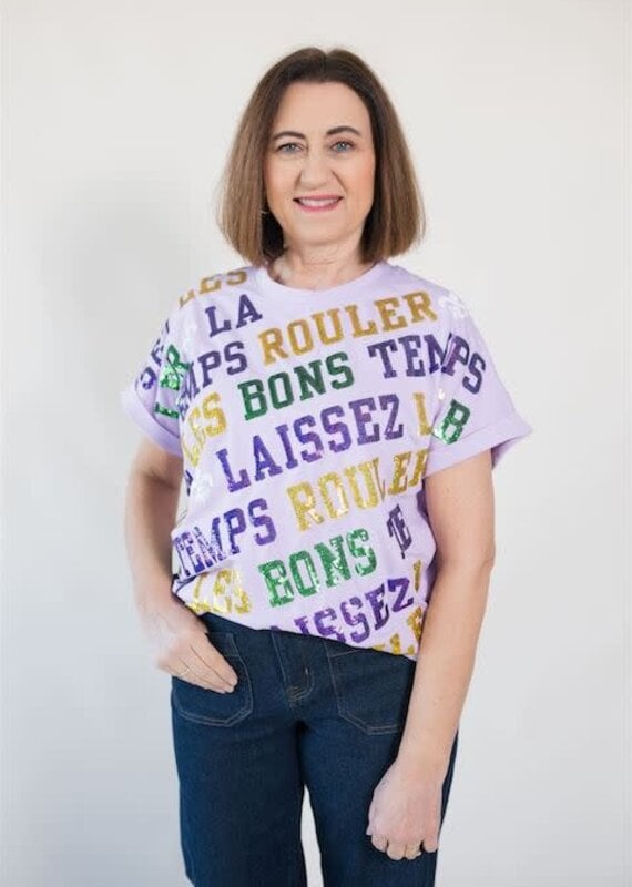 Laissez Varsity Block Sequin Tee