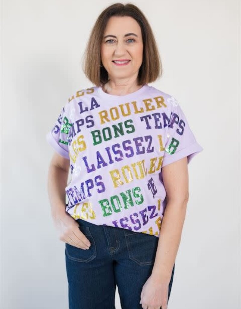 Laissez Varsity Block Sequin Tee