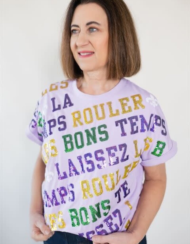 Laissez Varsity Block Sequin Tee