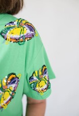 Queen of Sparkles Green Scattered King Cake Tee