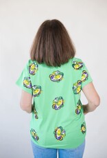 Queen of Sparkles Green Scattered King Cake Tee