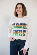 Mardi Gras Sequin Letter Sweater