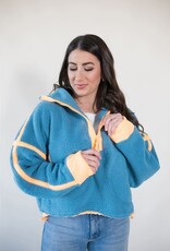 Free People Mountain High 1/2 Zip Celestial Blue